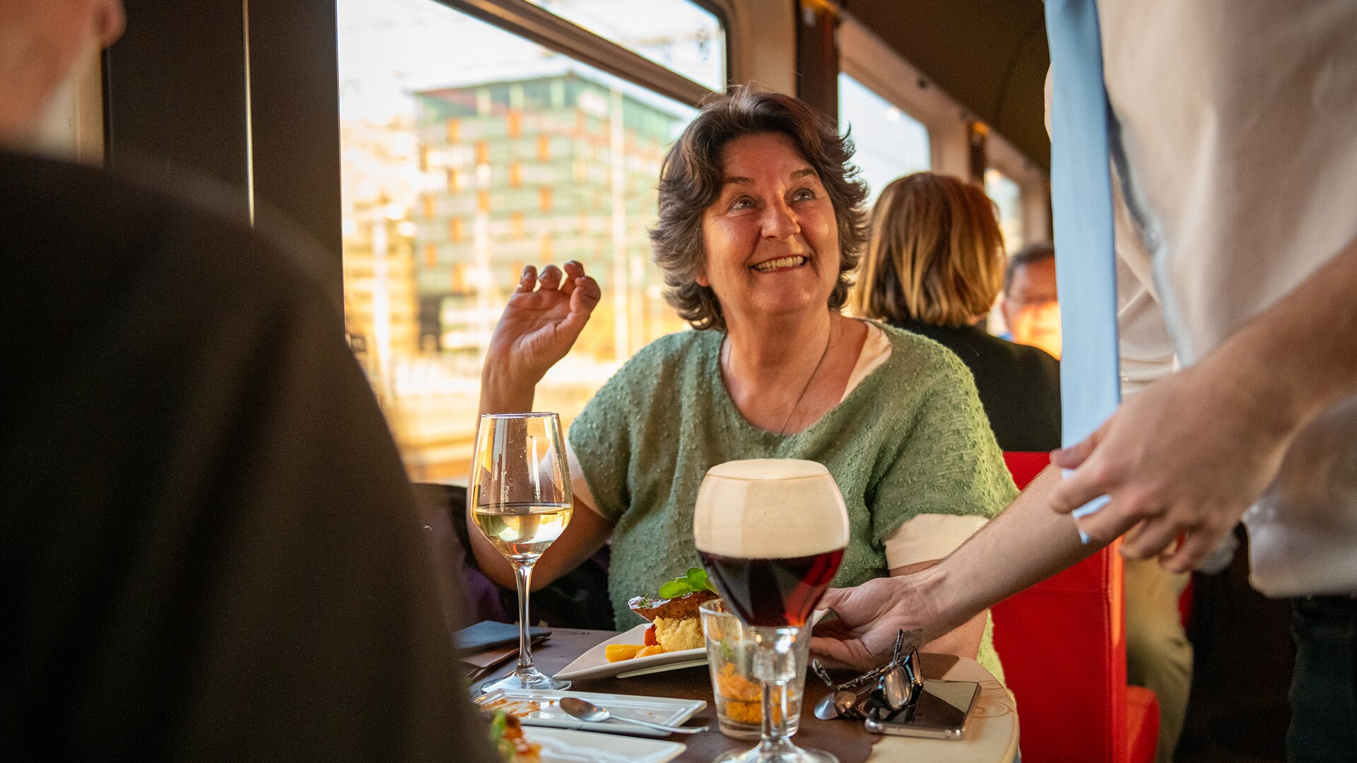 Dineren in de Dinner Train. Dinner Train