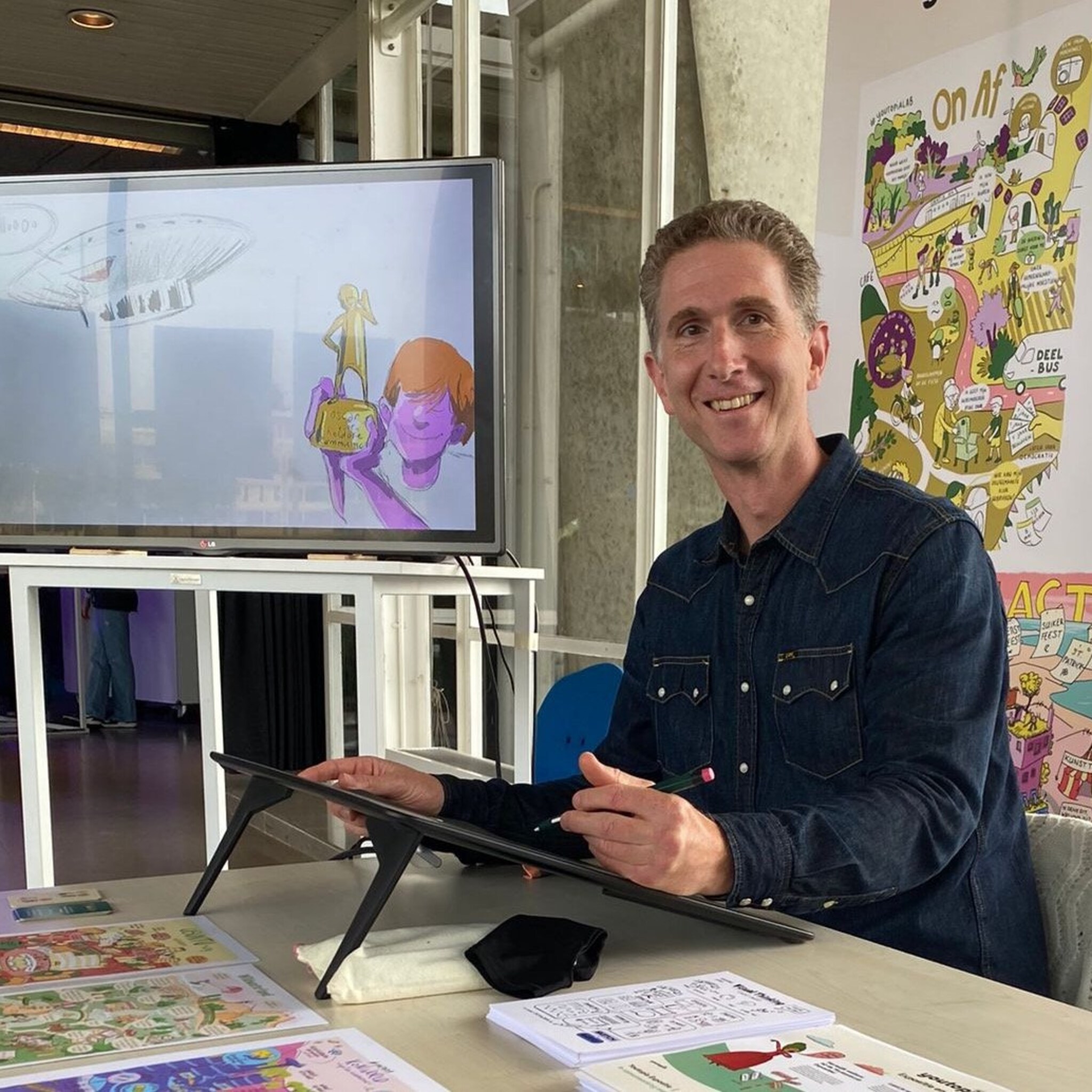 bedrijf in zakelijke tekeningen gijs maakt cartoons voor de werkvloer