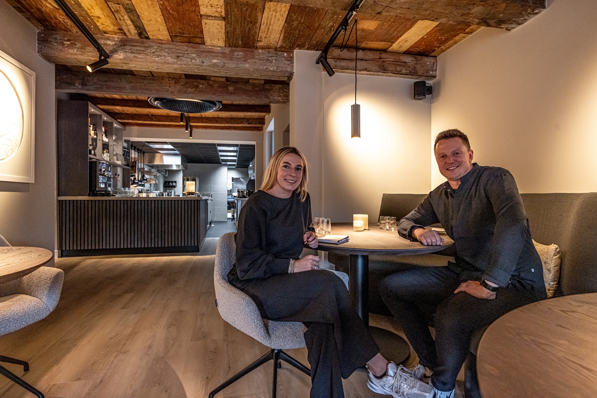 Lars Aukema en Lisa Stam in hun nieuwe restaurant Affect. Frans Paalman