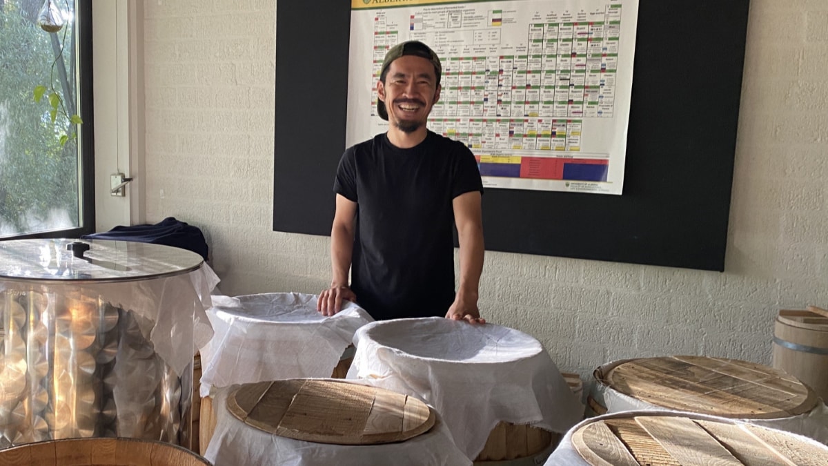 Hiroki Kudo, eigenaar van Choro Koji Fermentation. Choro Koji Fermentation