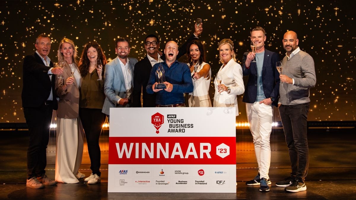 De finalisten en de jury van de AFAS Young Business Award 2023. AFAS Young Business Award