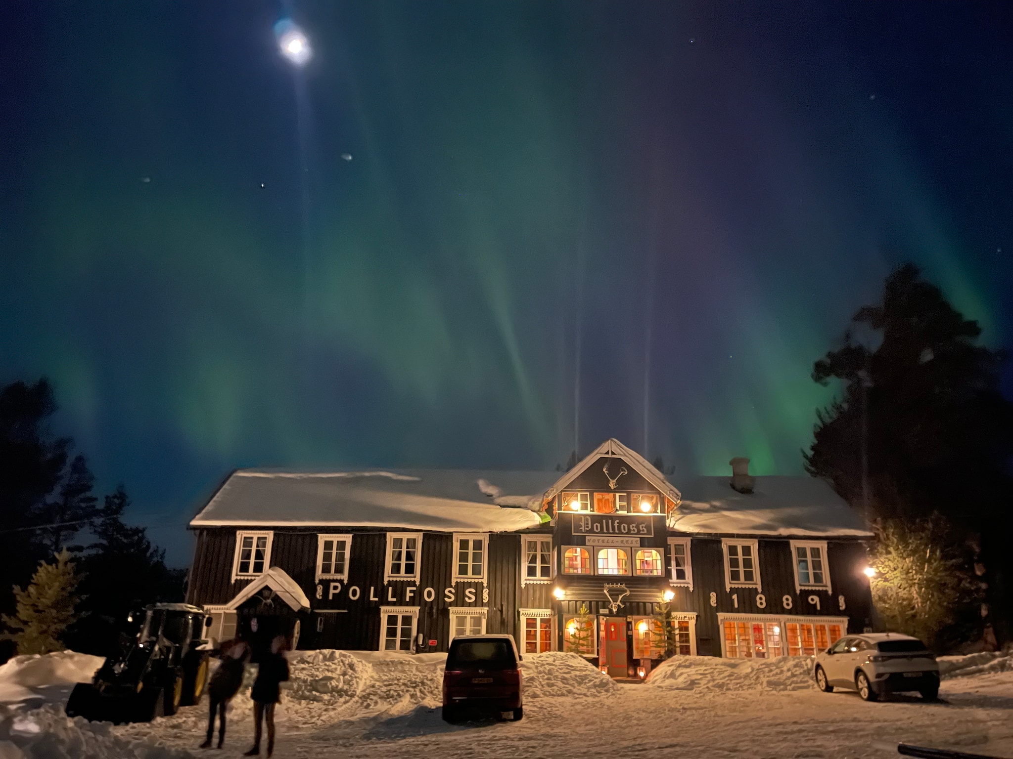 Het noorderlicht bij Hotel Pollfoss. eigen foto