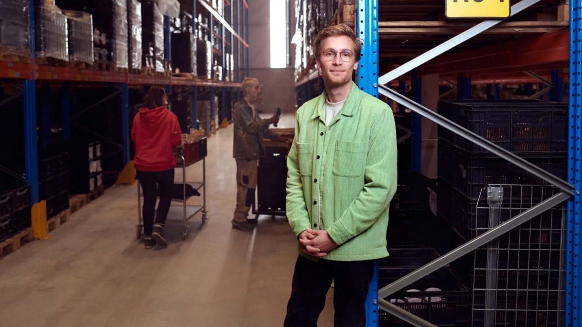Jouri Schoemaker in het voormalige magazijn van verpakkingsvrije supermarkt Pieter Pot. Pieter Pot