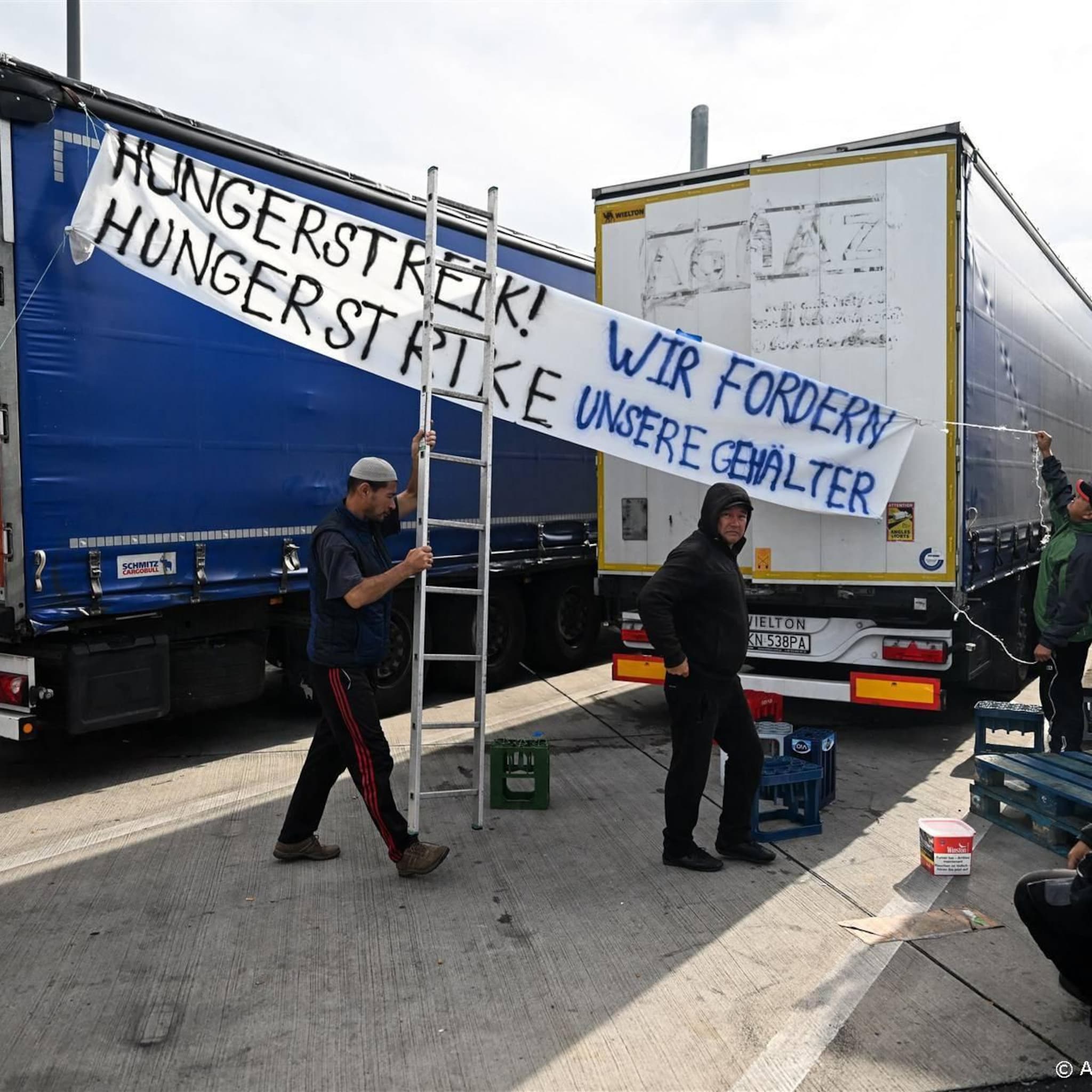 maandenlange staking truckers langs duitse snelweg voorbij
