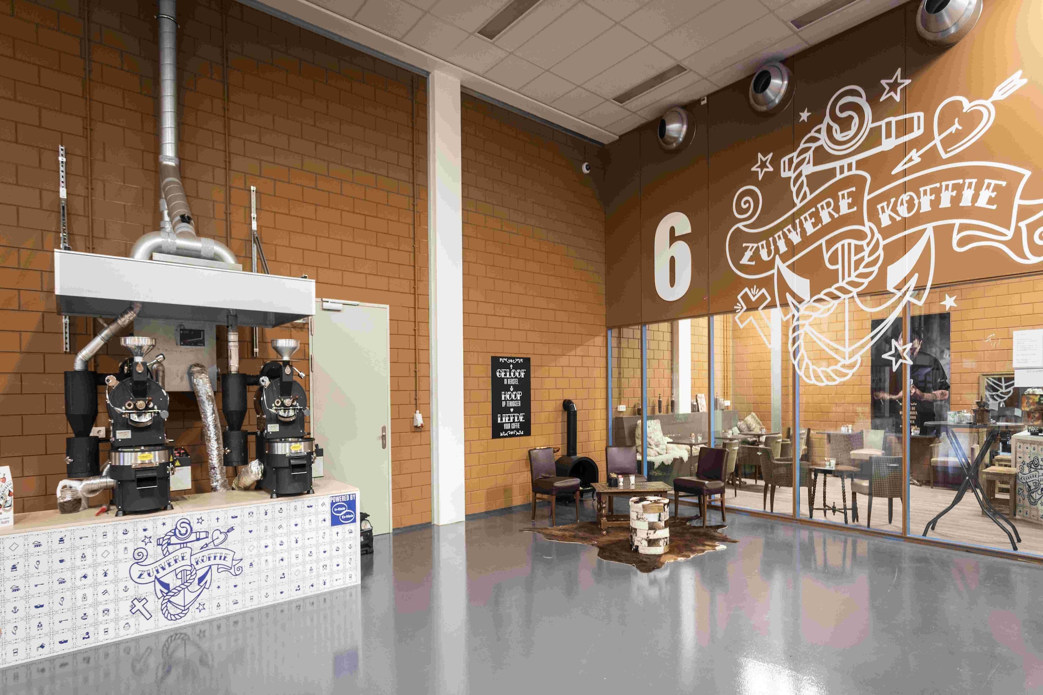 De branderij van Zuivere Koffie in het Justitieel Complex Zaanstad in Westzaan.