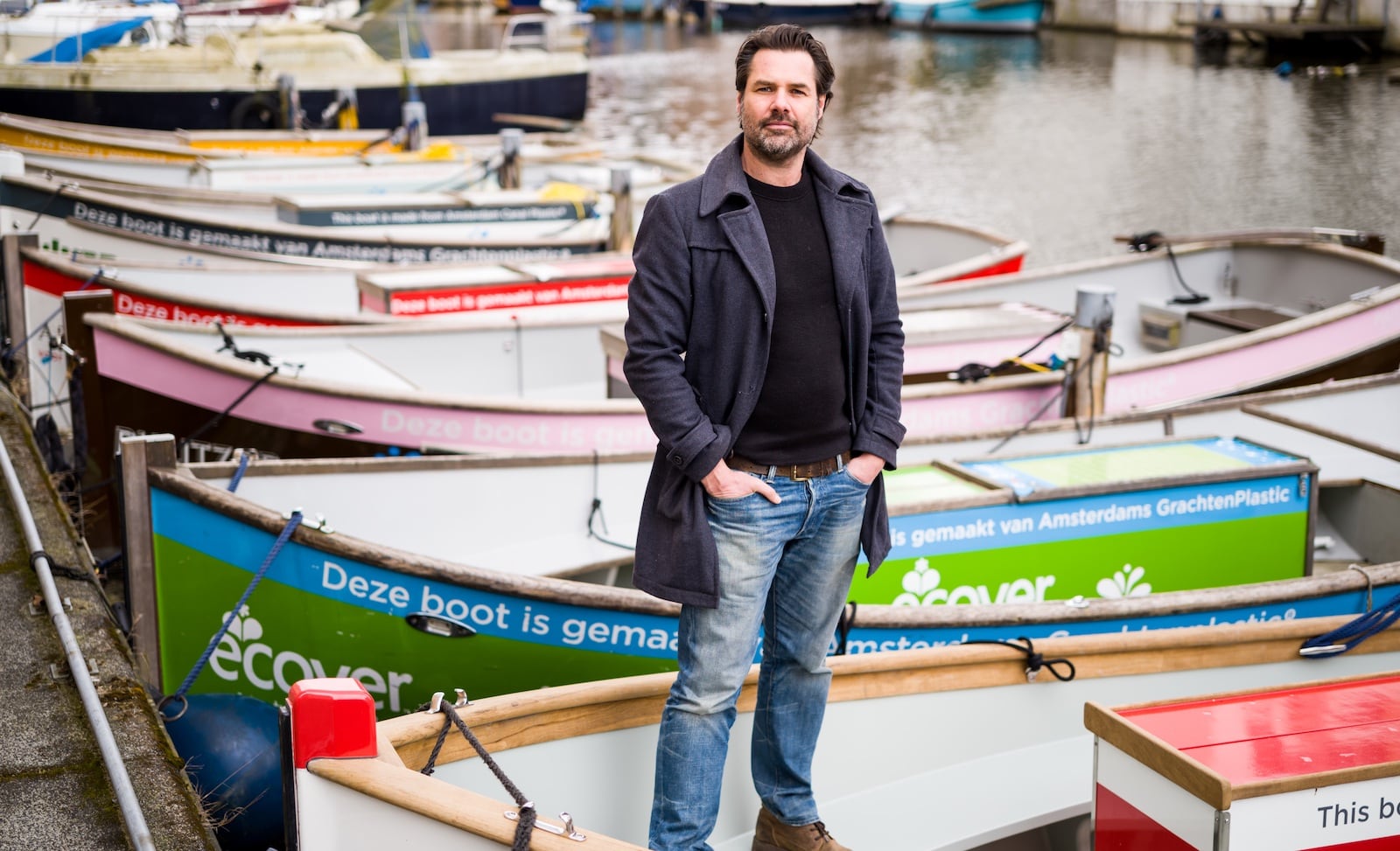 Marius Smit van de Plastic Whale wil een drijvende kathedraal bouwen van stedelijk afval. Foto: Boudewijn Bolman
