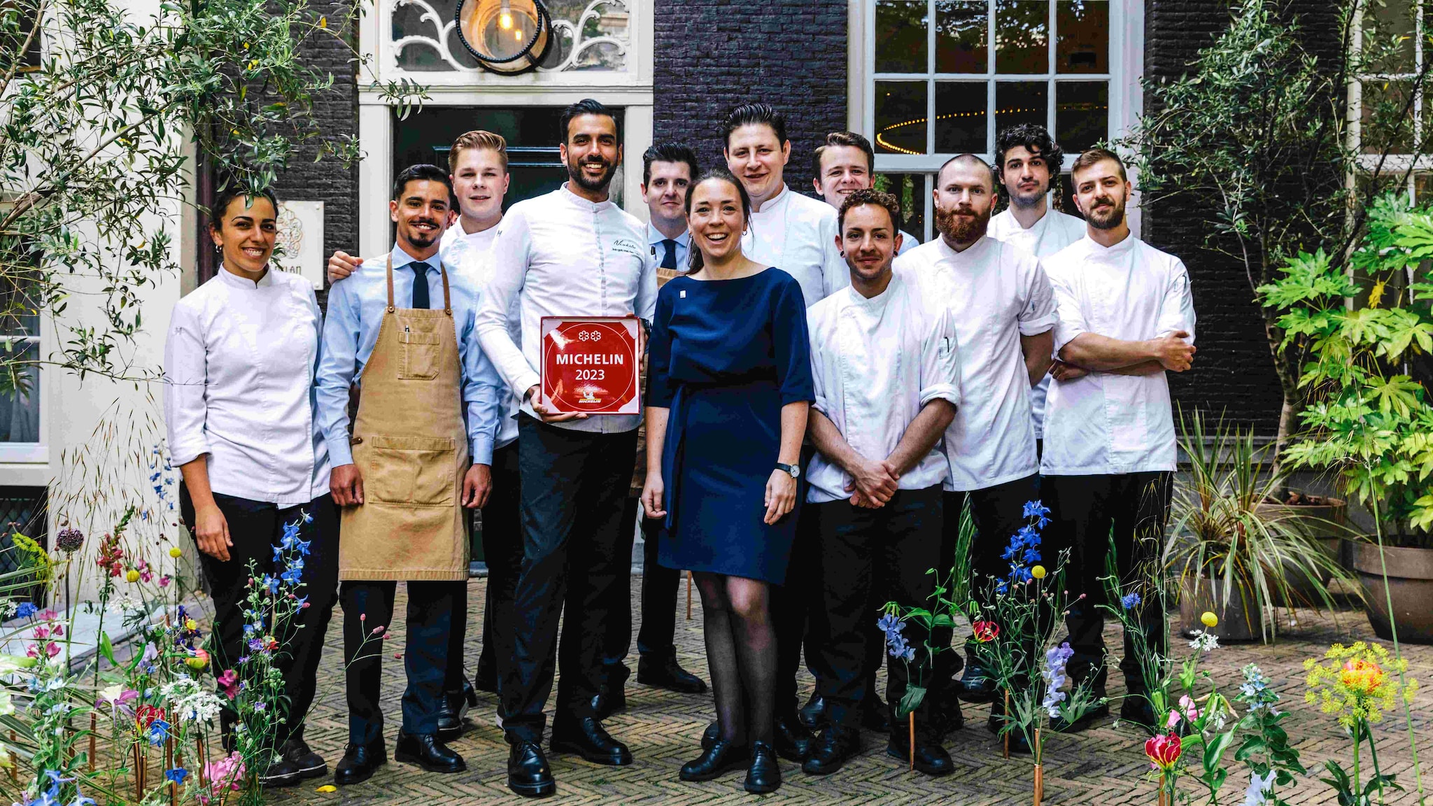 Team Vinkeles, met rechts naast Jurgen van der Zalm maître sommelier Natasja Noorlander.