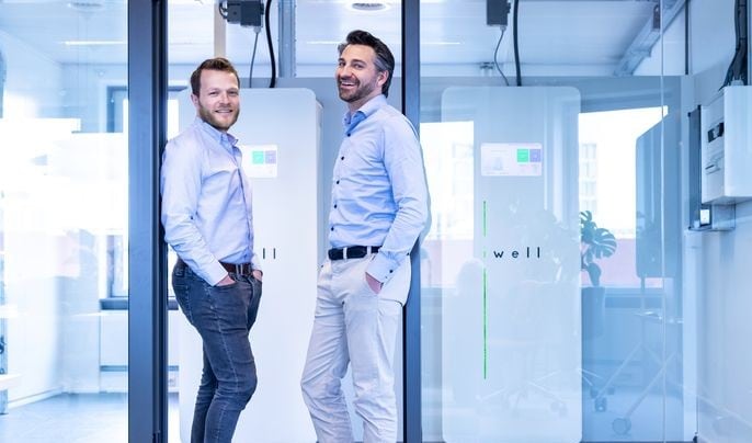 Jan Willem de Jong en Vincent Ruijter, eigenaren van Iwell. Foto: AD/Angeliek de Jonge.