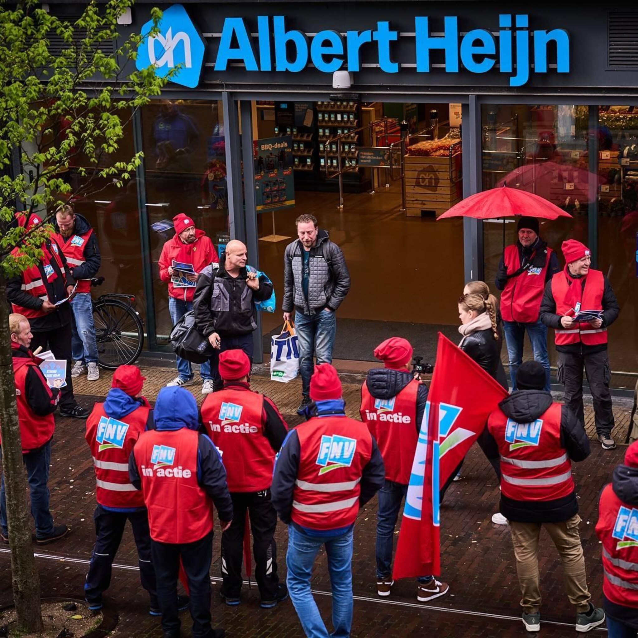 bonden stakende medewerkers albert heijn worden geintimideerd