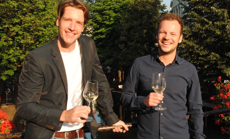 Oprichters Gijs van Opstal (links) en Casper Hendriks. Foto: OnWine.