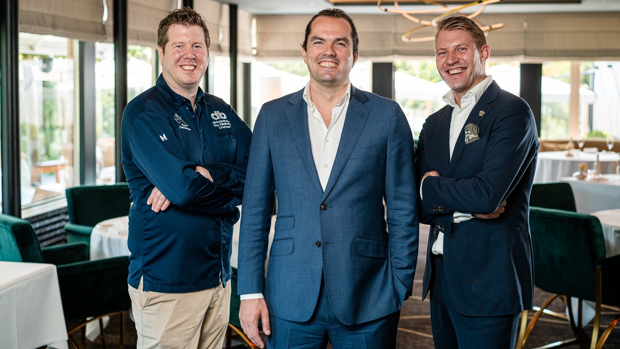 De dragende krachten achter restaurant de Bokkedoorns: chef-kok Roy Eijkelkamp, eigenaar Pascal Beeren en maître-sommelier Niels Overmeire.