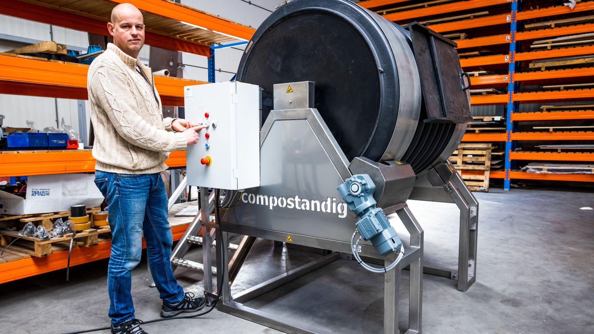 Naast duurzaam vindt Siemen Cox zijn vrijwel volledig te recyclen composteermachine ook ‘uitermate sexy’. Foto: Jeffrey Groeneweg