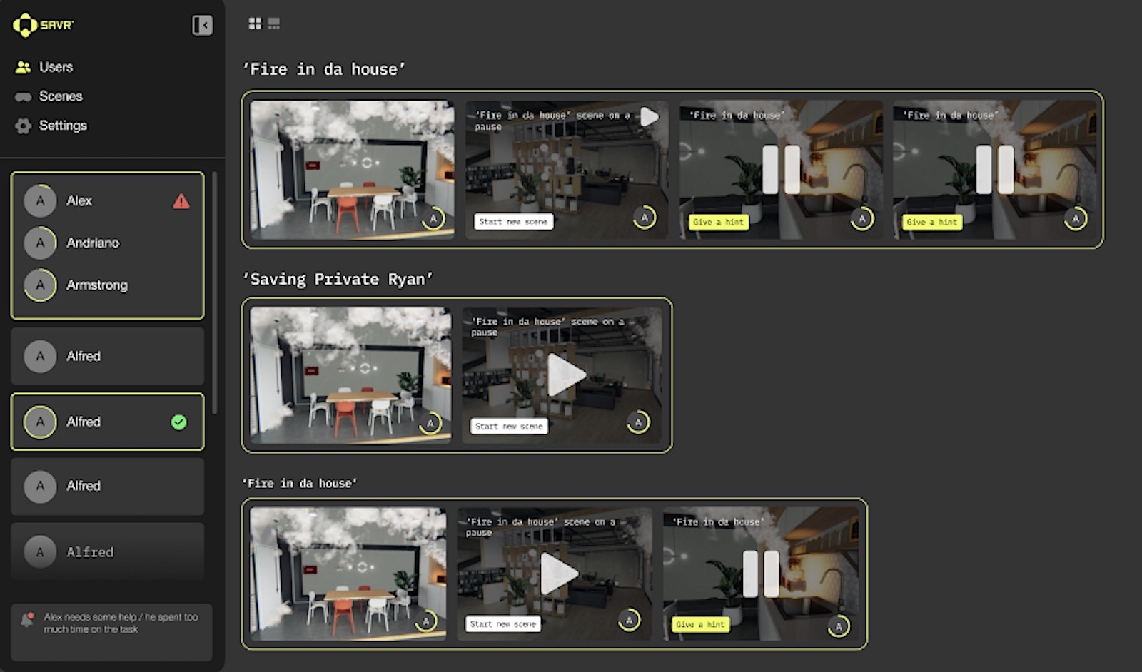 BHV-trainingen in de virtuele omgeving van SAVR.
