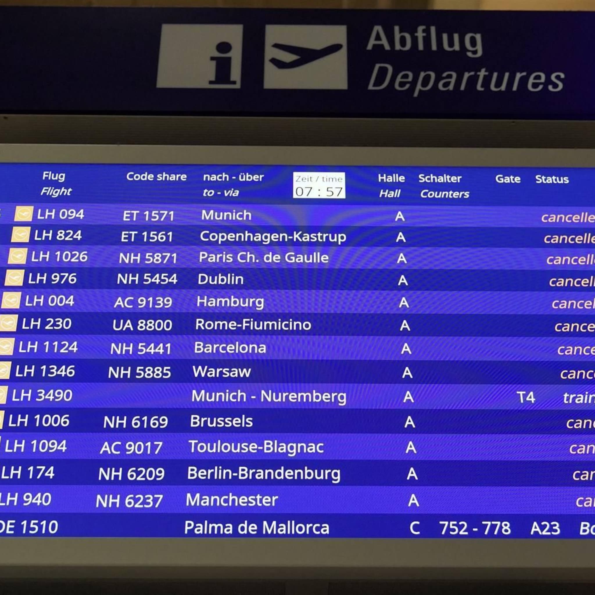 duitse luchthavens duizenden geannuleerde vluchten door staking