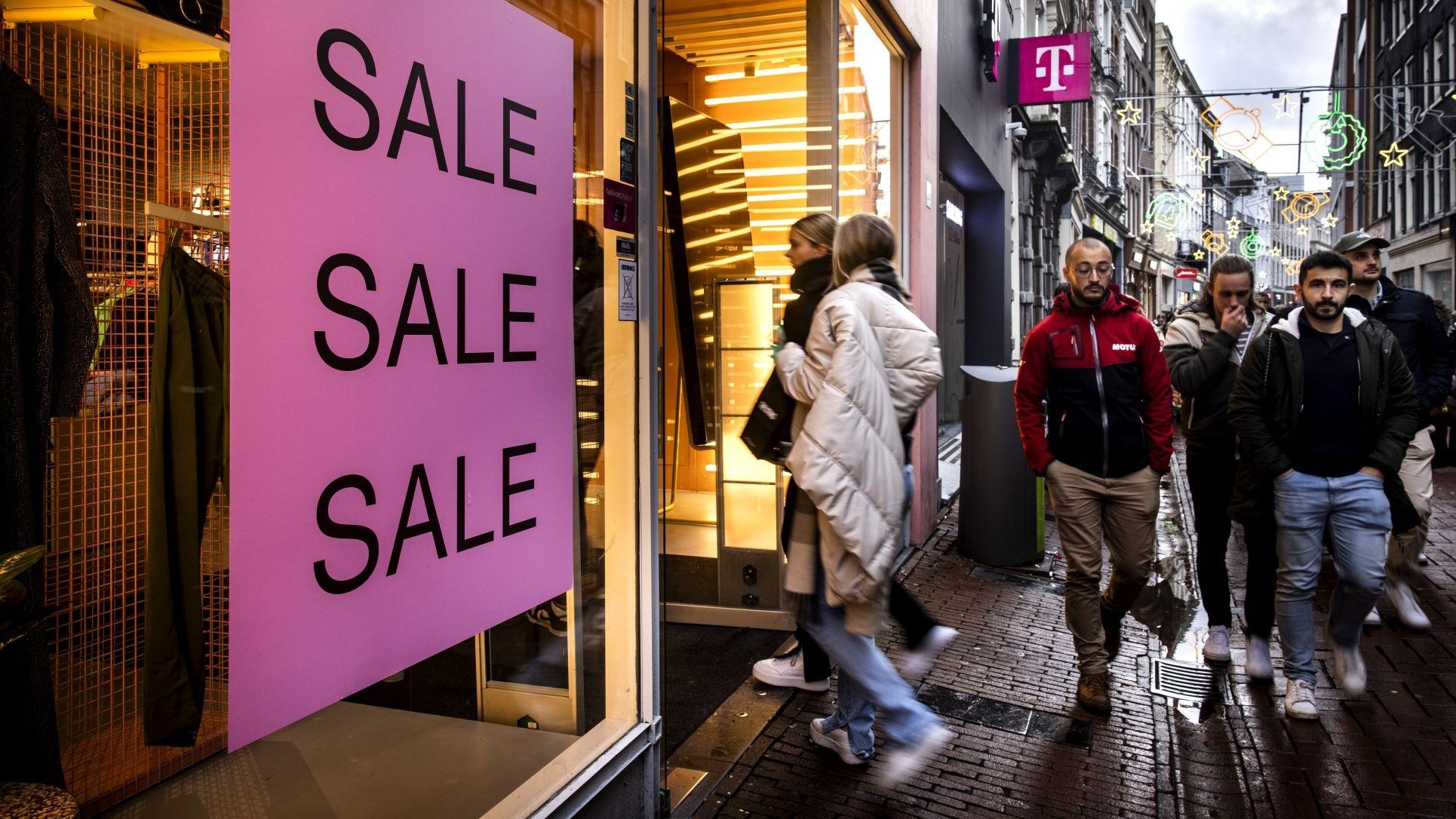 Uitverkoop in het centrum van Amsterdam. Foto: ANP