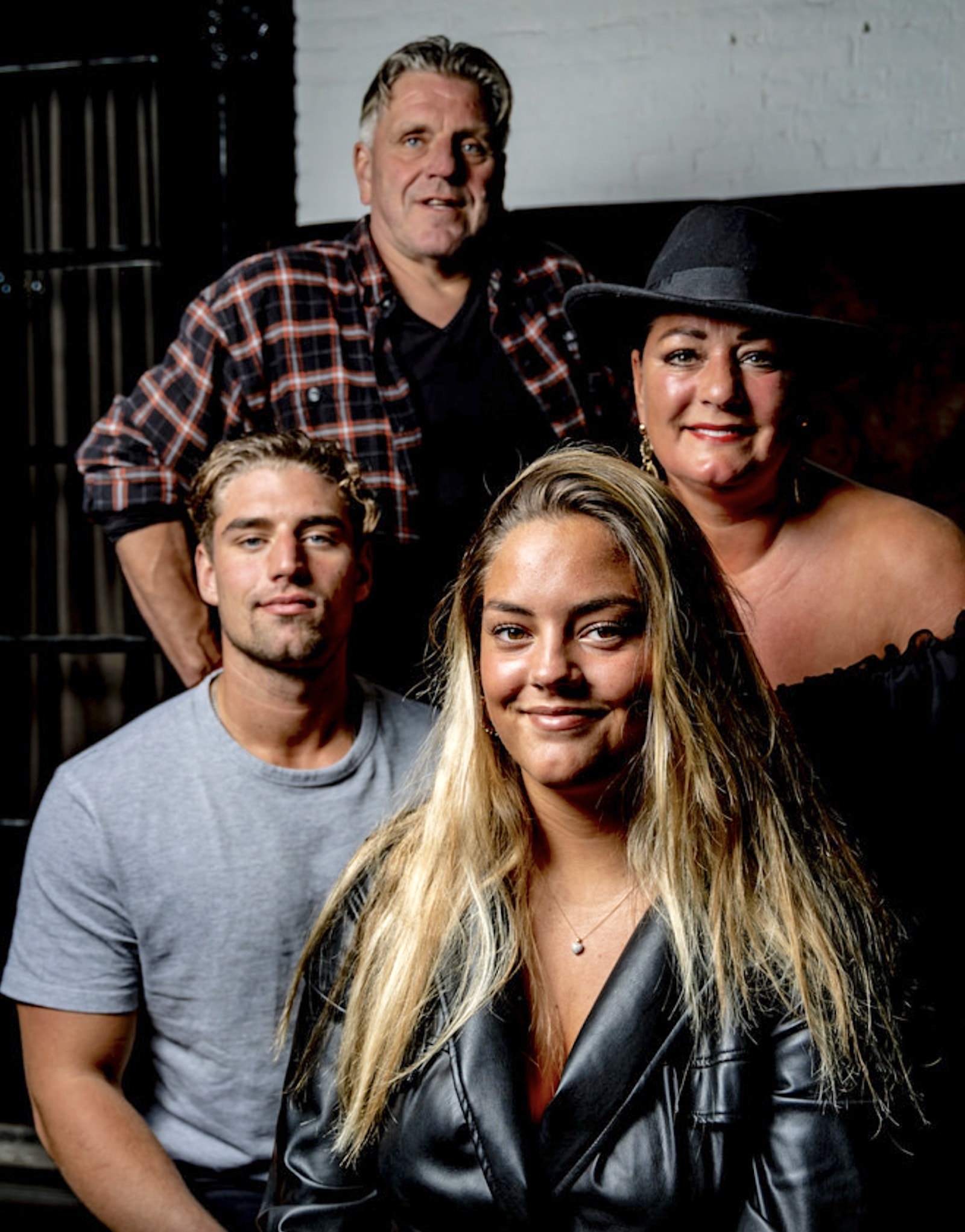 De familie Boer, van voor naar achter: Isabelle, Jimmie, Thérèse en Jonnie. Foto: Rob Voss