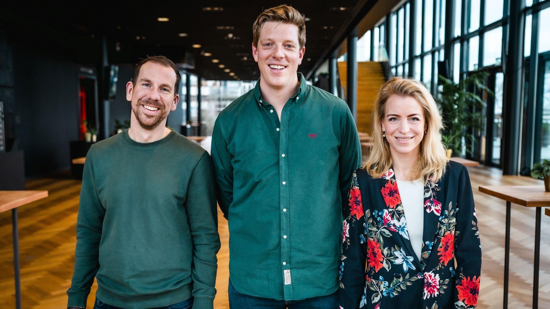Van links naar rechts oprichters Marcel van der Heijden, Tom van Duijn en Maartje Nelissen. Foto: Plant FWD