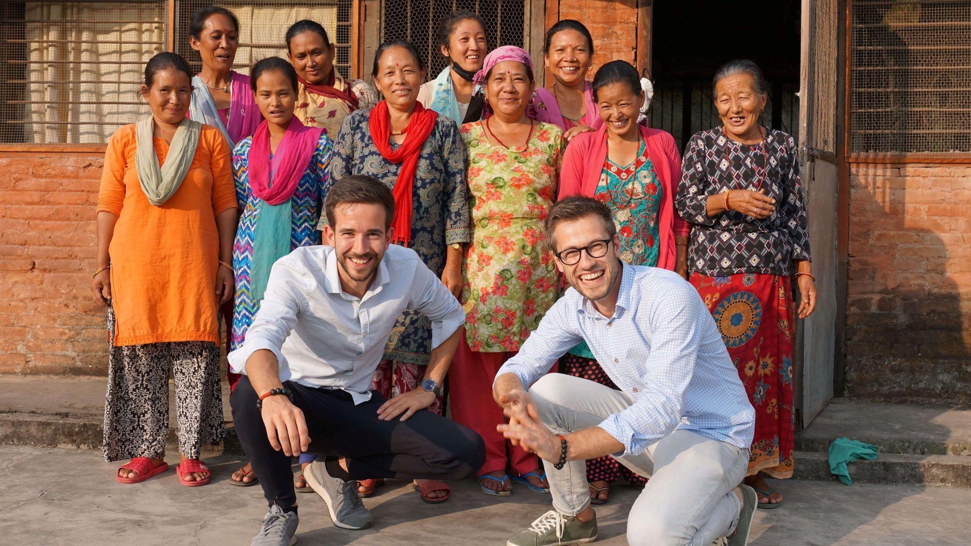 Seepje-oprichters Jasper Gabriëlse (links) en Melvin Loggies in Nepal. Foto: Seepje