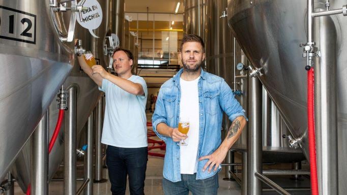 Ondernemers Sanne Slijper en Martijn Disseldorp in de Brouwerij in Amsterdam.