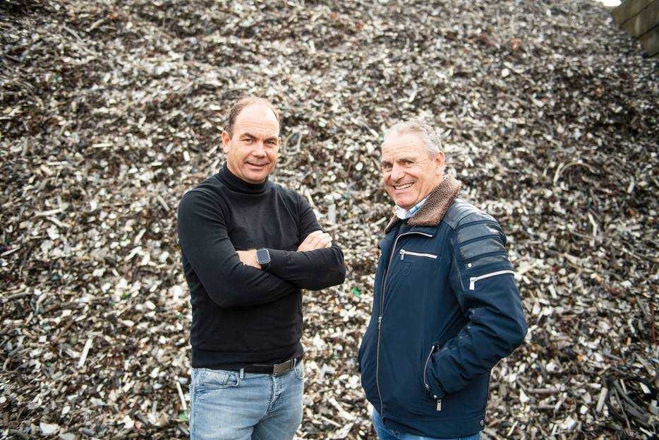 Broers Ewald (rechts) en Gert Huzink. Foto: Tubantia/Lenneke Lingmont
