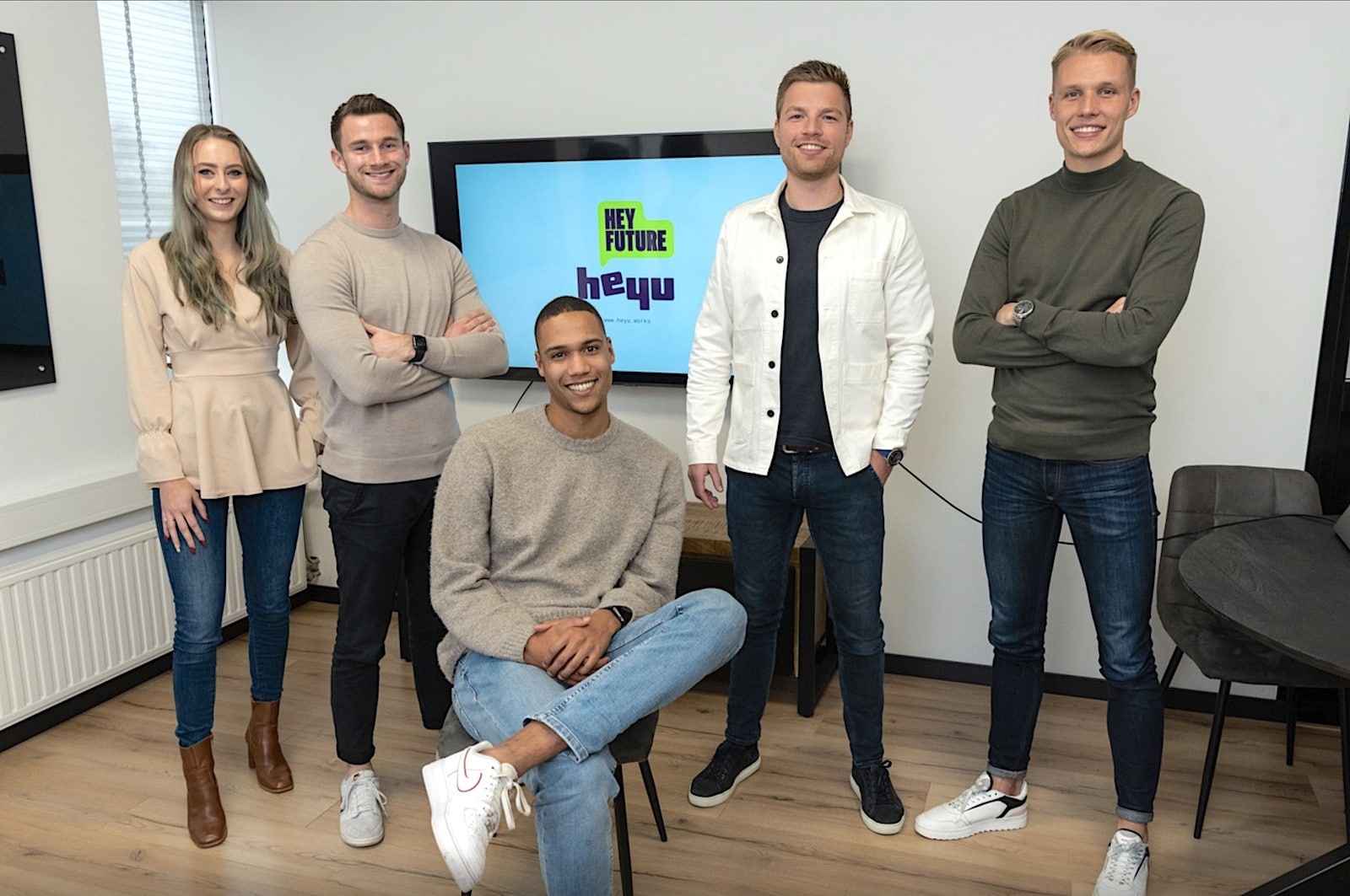 Het team van Heyu vlnr: Melissa, Robin, Janic, Leon en Jorrit. Foto: Cees Wouda