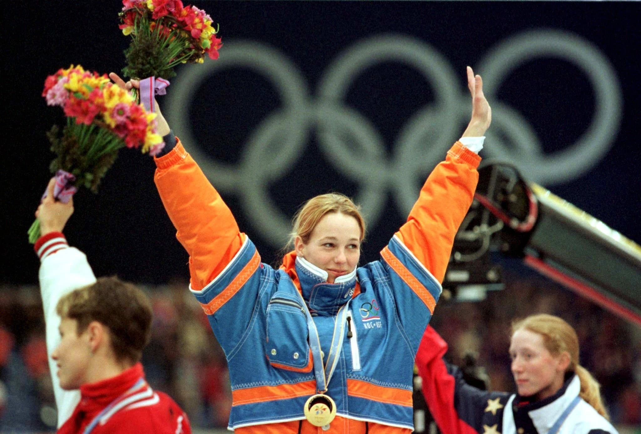 Marianne Timmer wint goud in Nagano 1998. Foto: ANP.