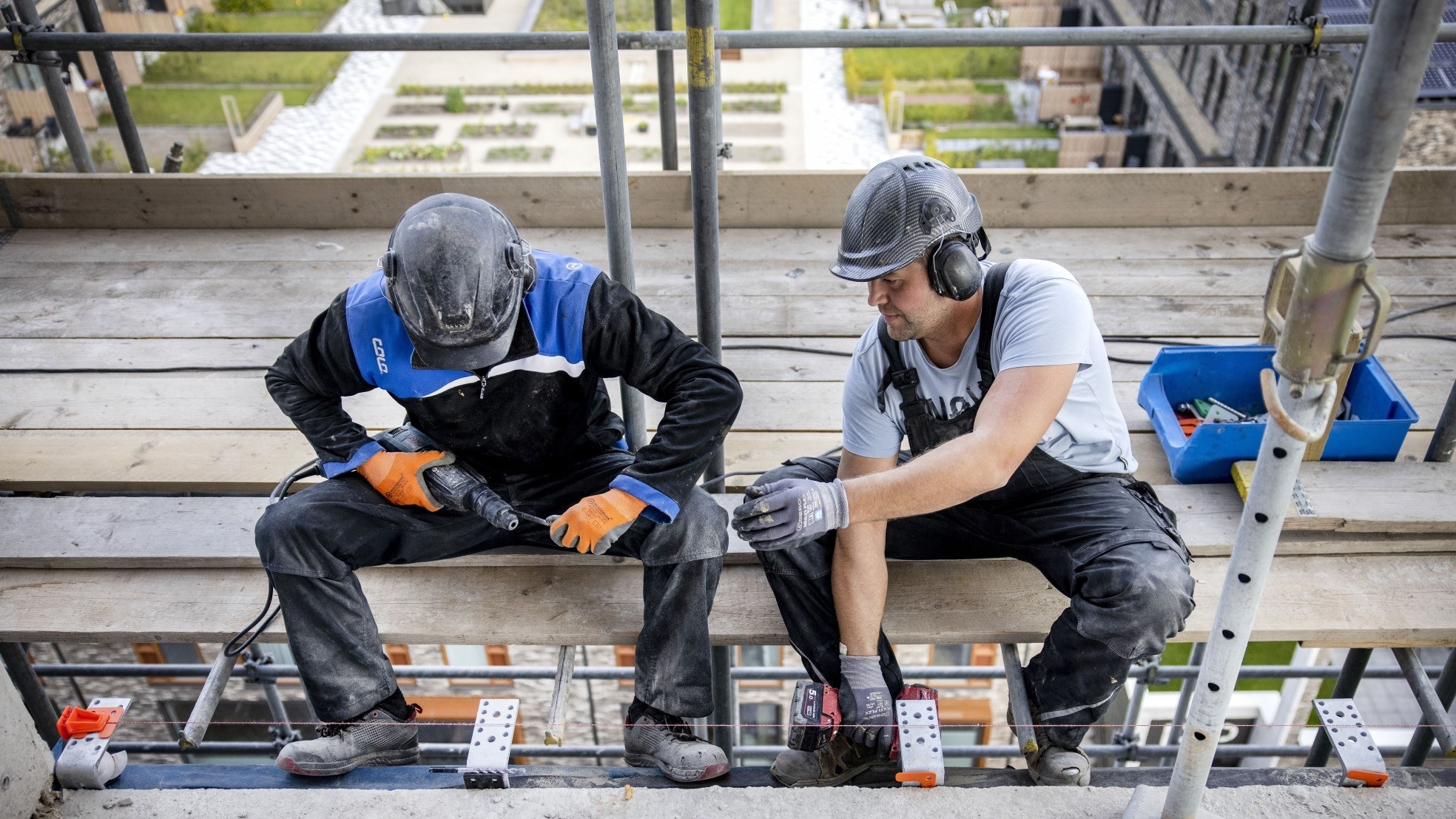 Bouwvakkers aan de slag in Den Haag. Foto: ANP