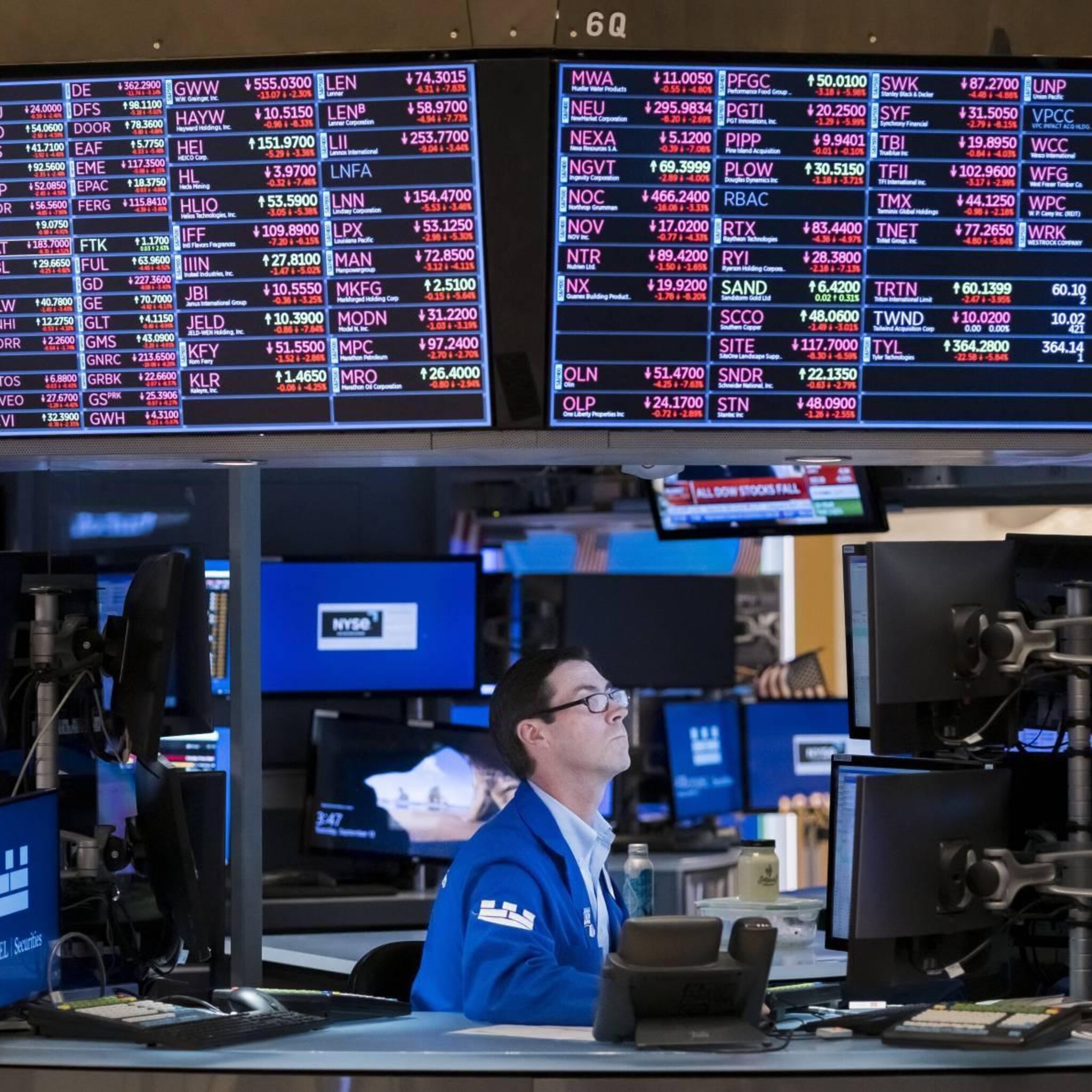 opnieuw zware verliezen op wall street door recessievrees