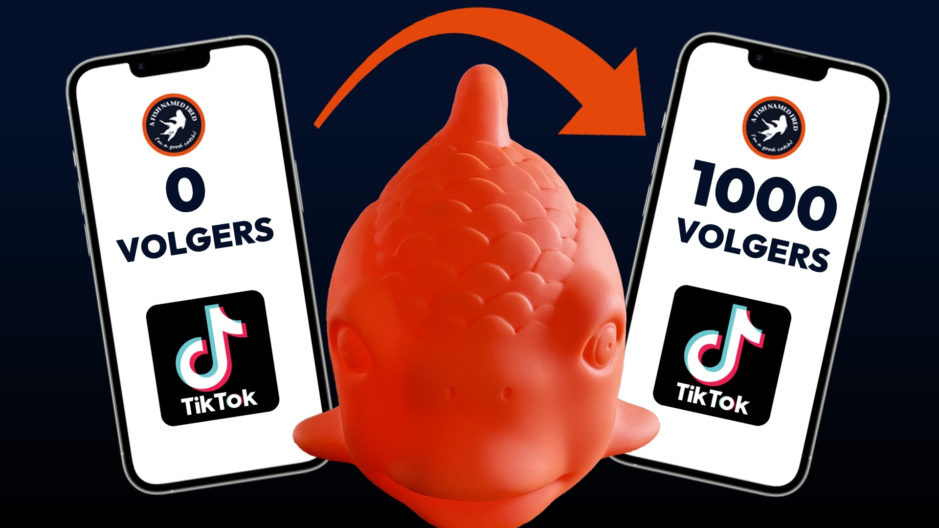 A Fish Named Fred wil het aantal volgers op TikTok in een maand tijd opkrikken van ruim honderd naar duizend.