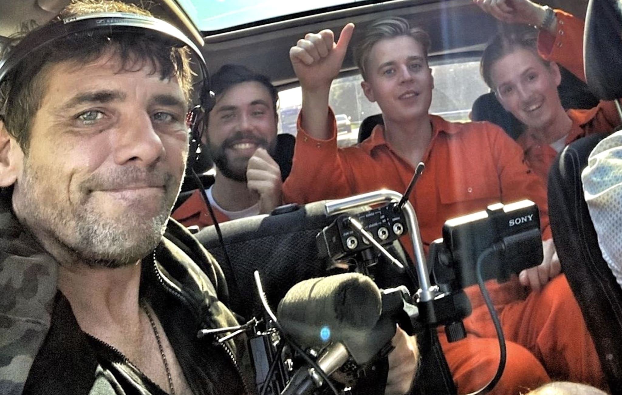Cameraman Jaap Hilhorst in Jachtseizoen met De bankzitters. Foto: Jaap Hilhorst