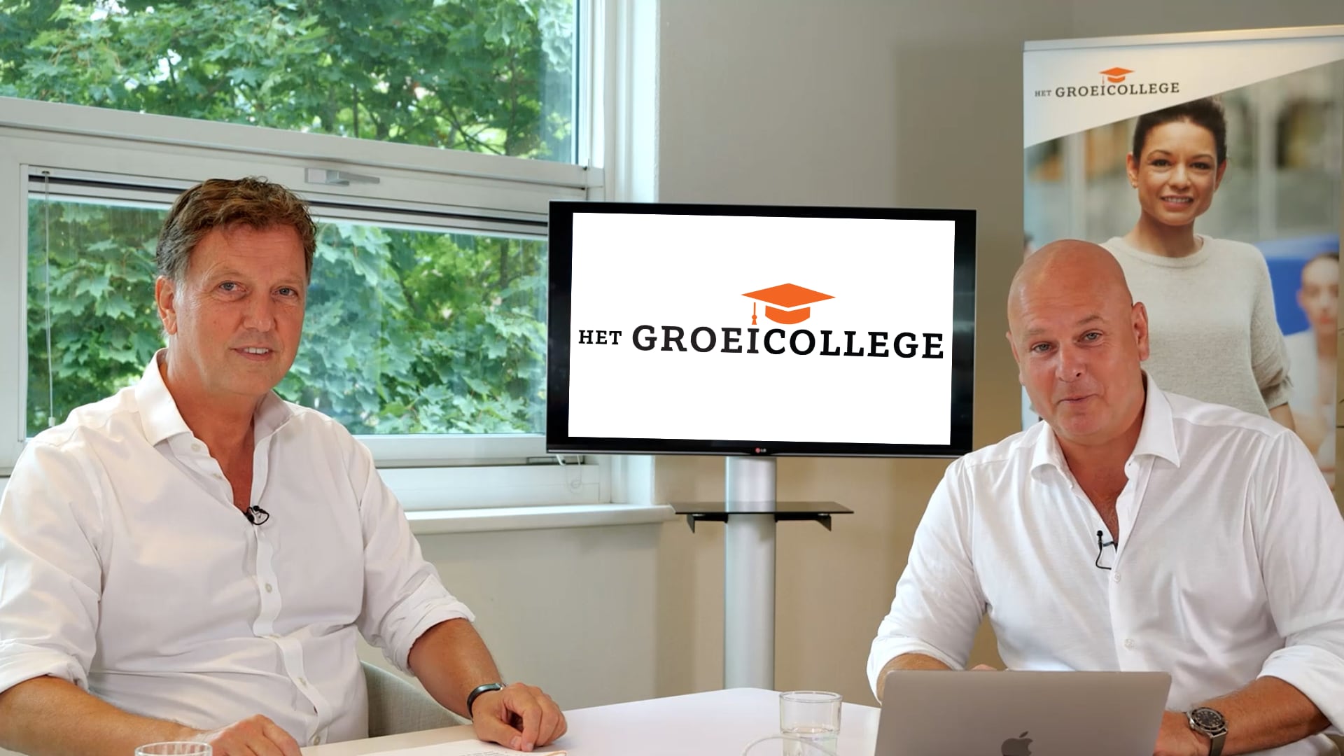 Gerard Werkhoven, ondernemersadviseur en teamcoach bij Het Groeicollege (links) en Kees de Jong, ondernemer, groei-expert en founder van nlgroeit.