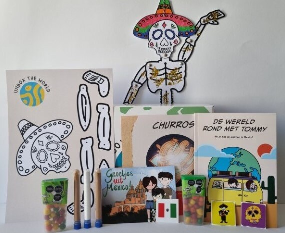 De inhoud van de box met het thema Mexico.