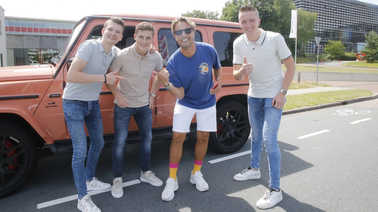 Het Clean &amp; Go-team met co-host Bas Smit tijdens De Ondernemer Live XL.