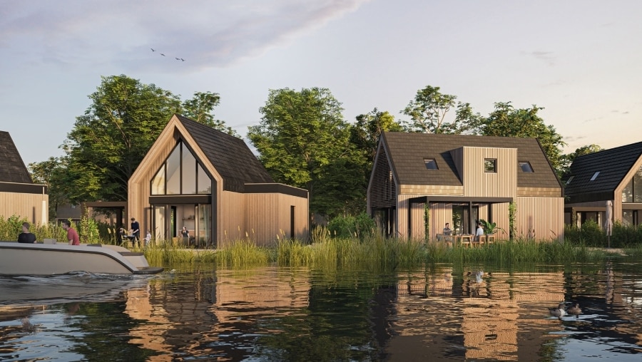 Waterlodges Naut: een exclusief park met 122 luxe lodges, direct aan het water, op loopafstand van het dorpje Oude-Tonge. Foto: Dutchen.