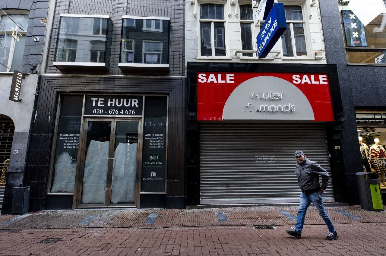 De leefbaarheid van Amsterdam is in gevaar, zegt KHN-voorman Pim Evers. ,,Ondernemers zorgen voor een levende stad. Zonder hen werd het een zooitje tijdens de lockdowns". Foto: ANP.