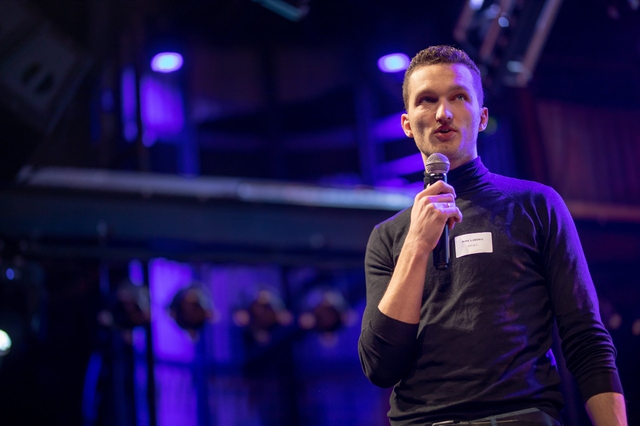 ,,Ik kom uit een ondernemersfamilie, dus presenteerde ik mijn idee met het zweet in mijn handen," vertelt Arne Lubbers. Foto: Shotmaniacs.