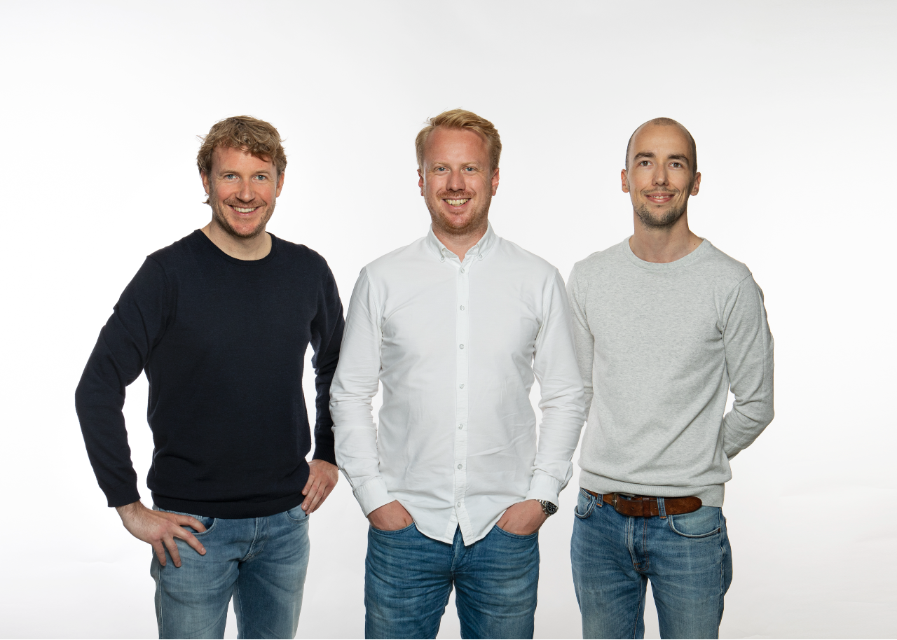 De oprichters van TicketSwap met in het midden Hans Ober Foto: TicketSwap