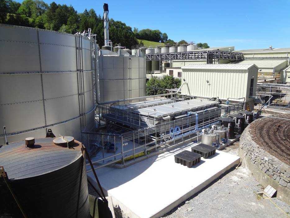 Door Colubris Cleantech gebouwde installatie bij mozarellafabriek in Engeland.