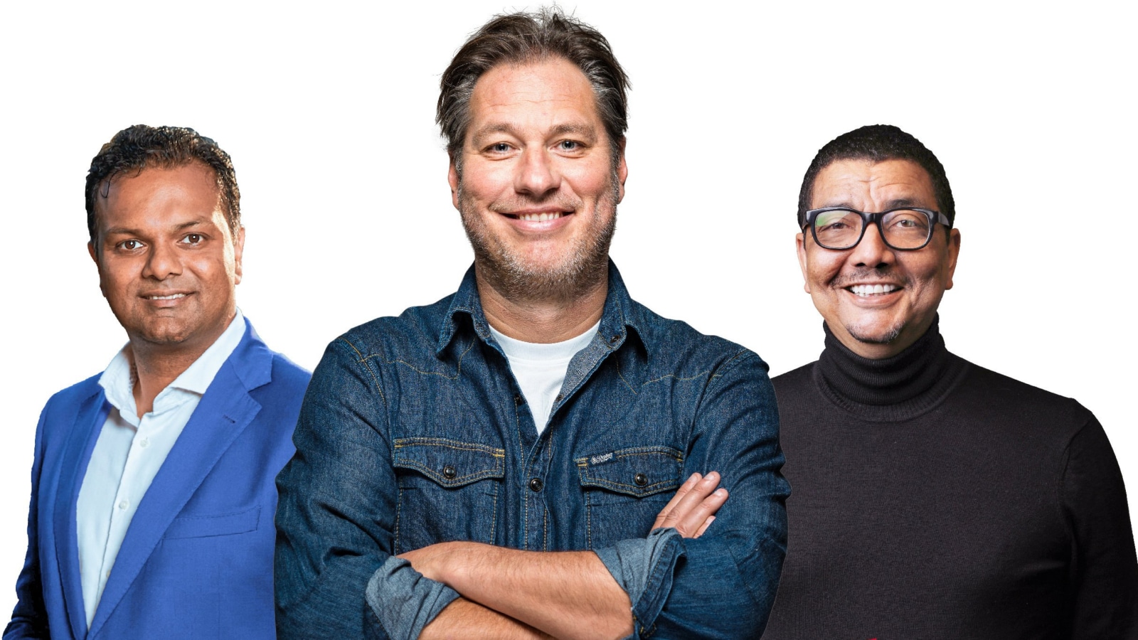 De mannen achter Sander &amp; de Hartenjagers: v.l.n.r. Richard Moti, Sander de Kramer en Jörgen Raymann.