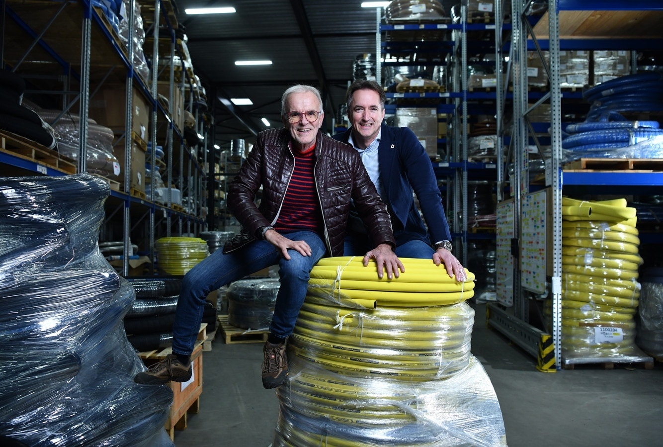 Bob van den Brink (rechts) met vader Mees van den Brink. Foto: Eric Brinkhorst
