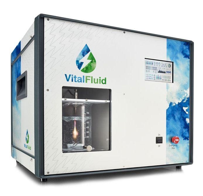 Machine van VitalFluid dat door middel van plasmatechnologie water met stikstof produceert als meststof voor de tuinbouw. Foto: VitalFluid
