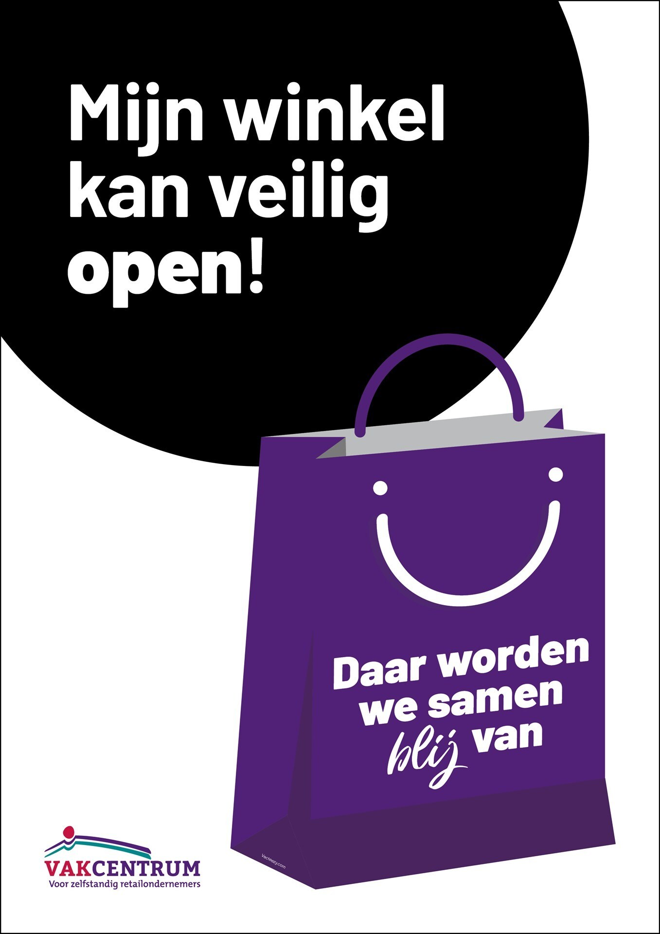 Voor de landelijke campagne zijn er posters beschikbaar die winkeliers voor het raam kunnen hangen.