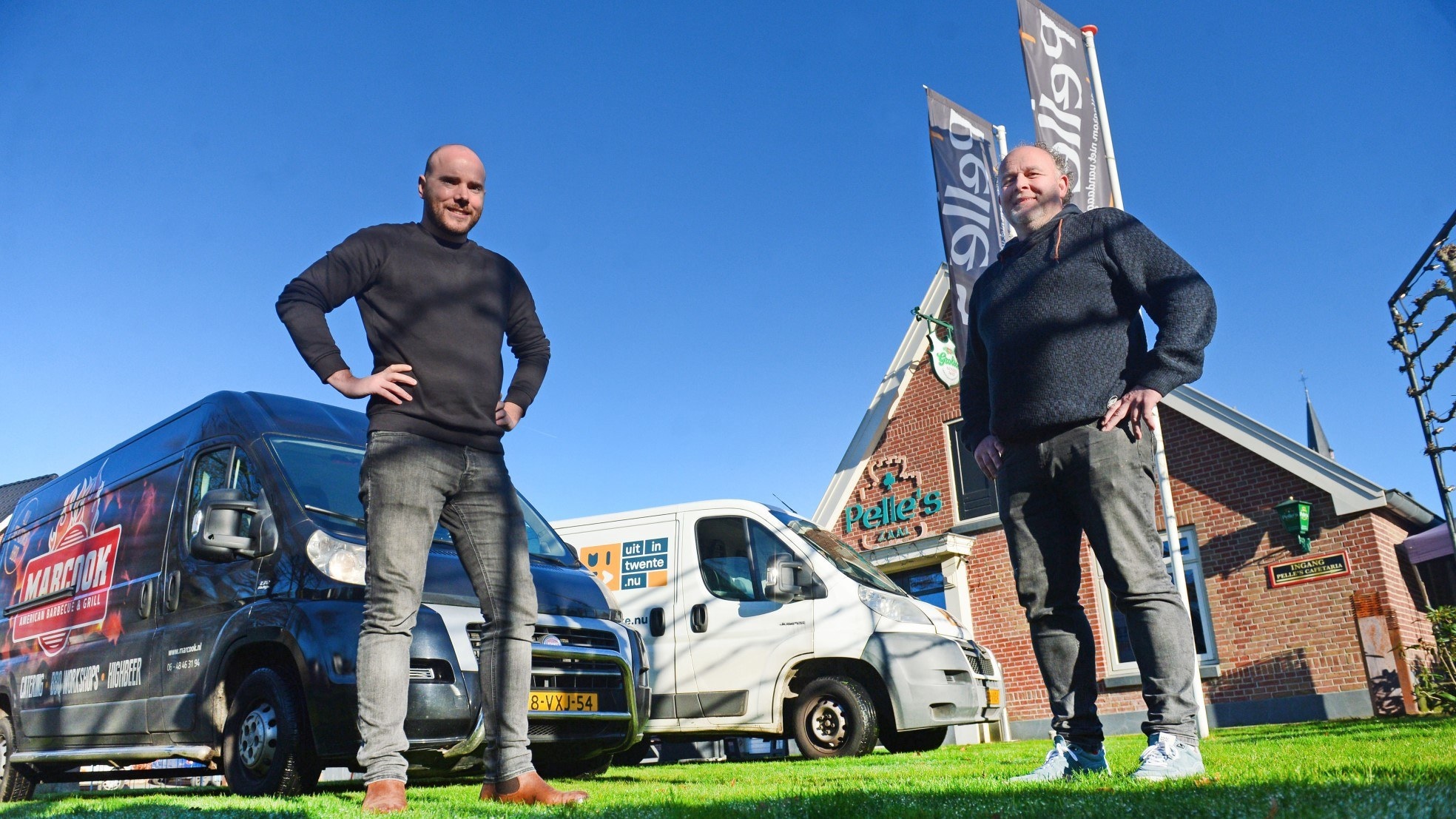 Stefan Blokhuis (links) en Roy Oude Egberink, twee van de vijf ondernemers achter de Drive Dine Escape. Foto: Annina Romita