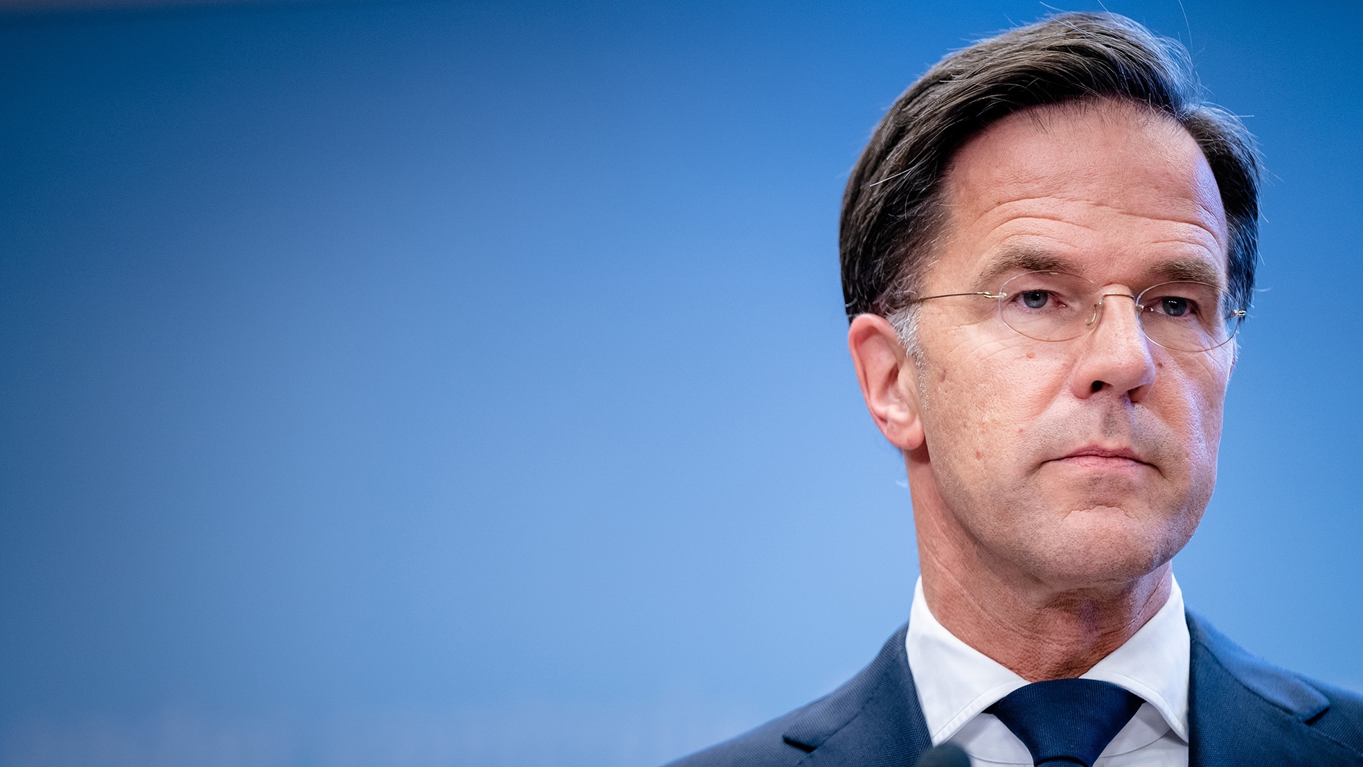 Demissionair premier Mark Rutte tijdens een recente persconferentie over versoepeling van de coronamaatregelen. Foto: ANP.
