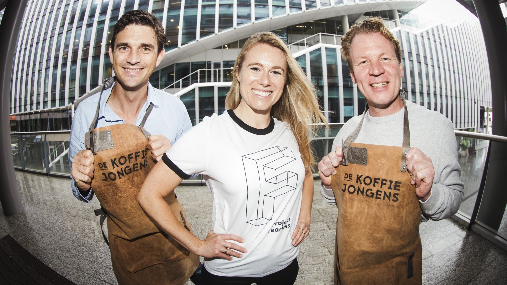 Van links naar rechts: Walter Morriën, Mérida Miller en Corné van Drogenbroek. Foto: De Koffiejongens