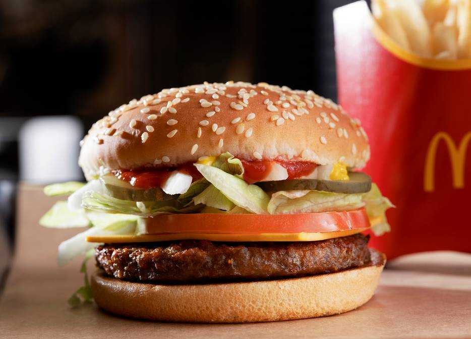 Dit is 'm dan. De McPlant. Foto: McDonald's.