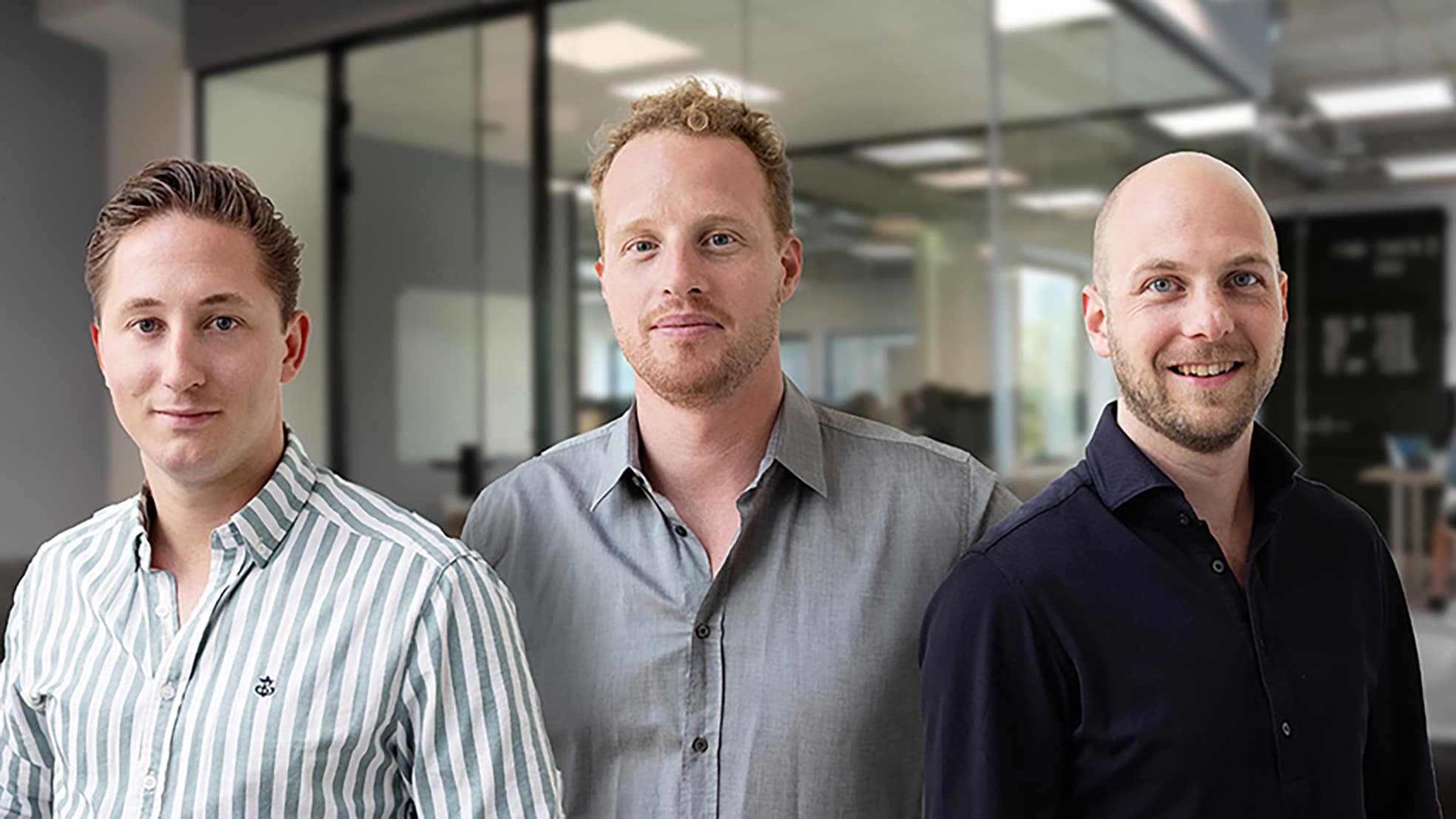ChainCargo-oprichters van links naar rechts: Giovanni Gubbels, Jeroen Kemp, Coen van Boxtel. ,