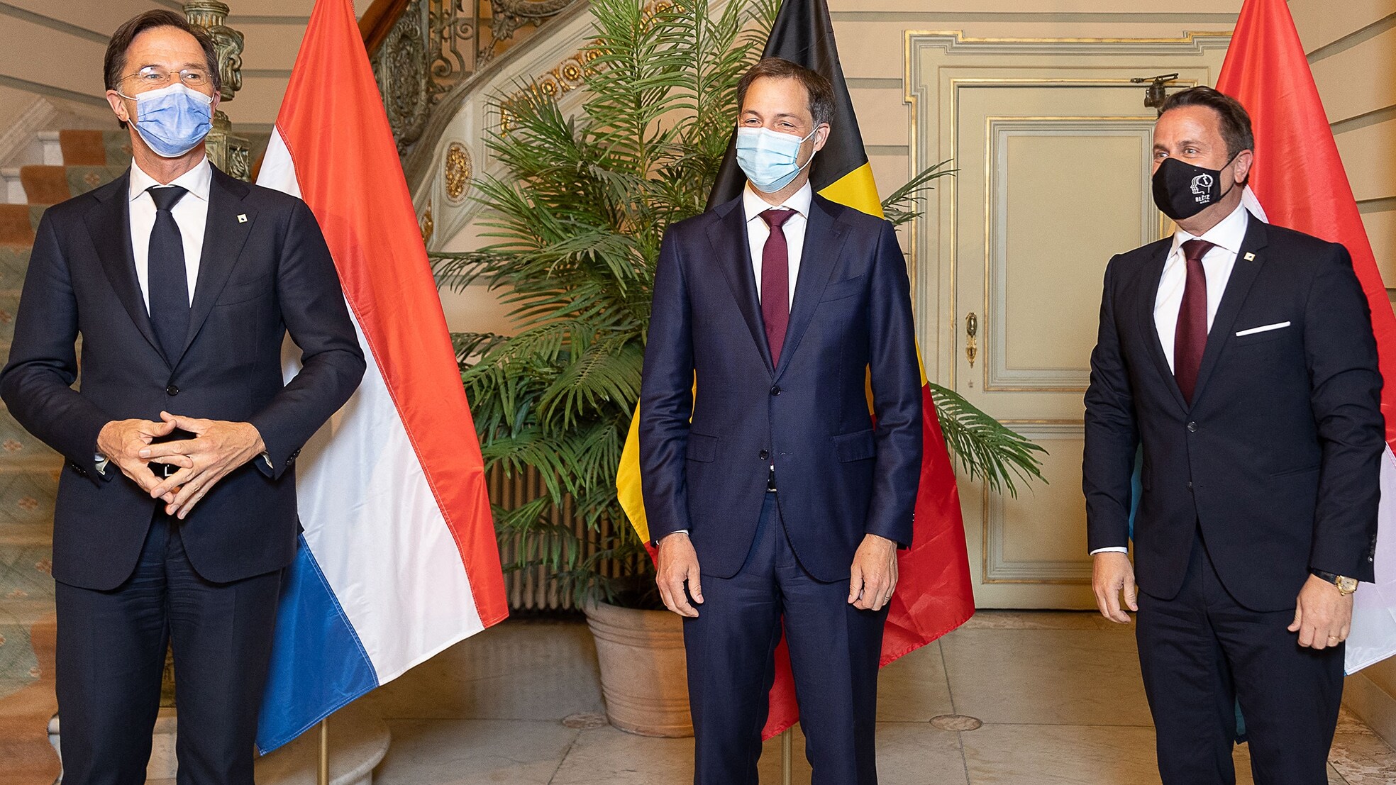 Tijdens overleg in mei van dit jaar komen de Benelux-leiders Mark Rutte, Alexander de Croo (België) en Xavier Bettel (Luxemburg) bij elkaar.