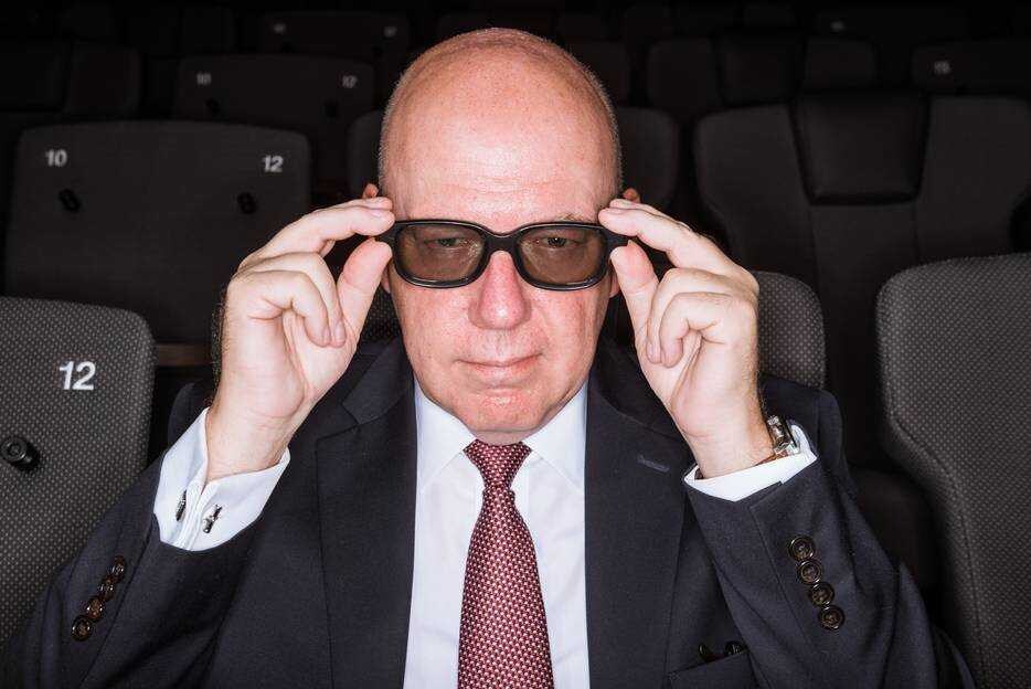 Eddy Duquenne: 'In mijn jeugd dacht ik dat Kinepolis een kopie was van een Amerikaanse cinemakathedraal, terwijl het 'the original' is.' Foto: DeMorgen/Wouter Maeckelberghe.