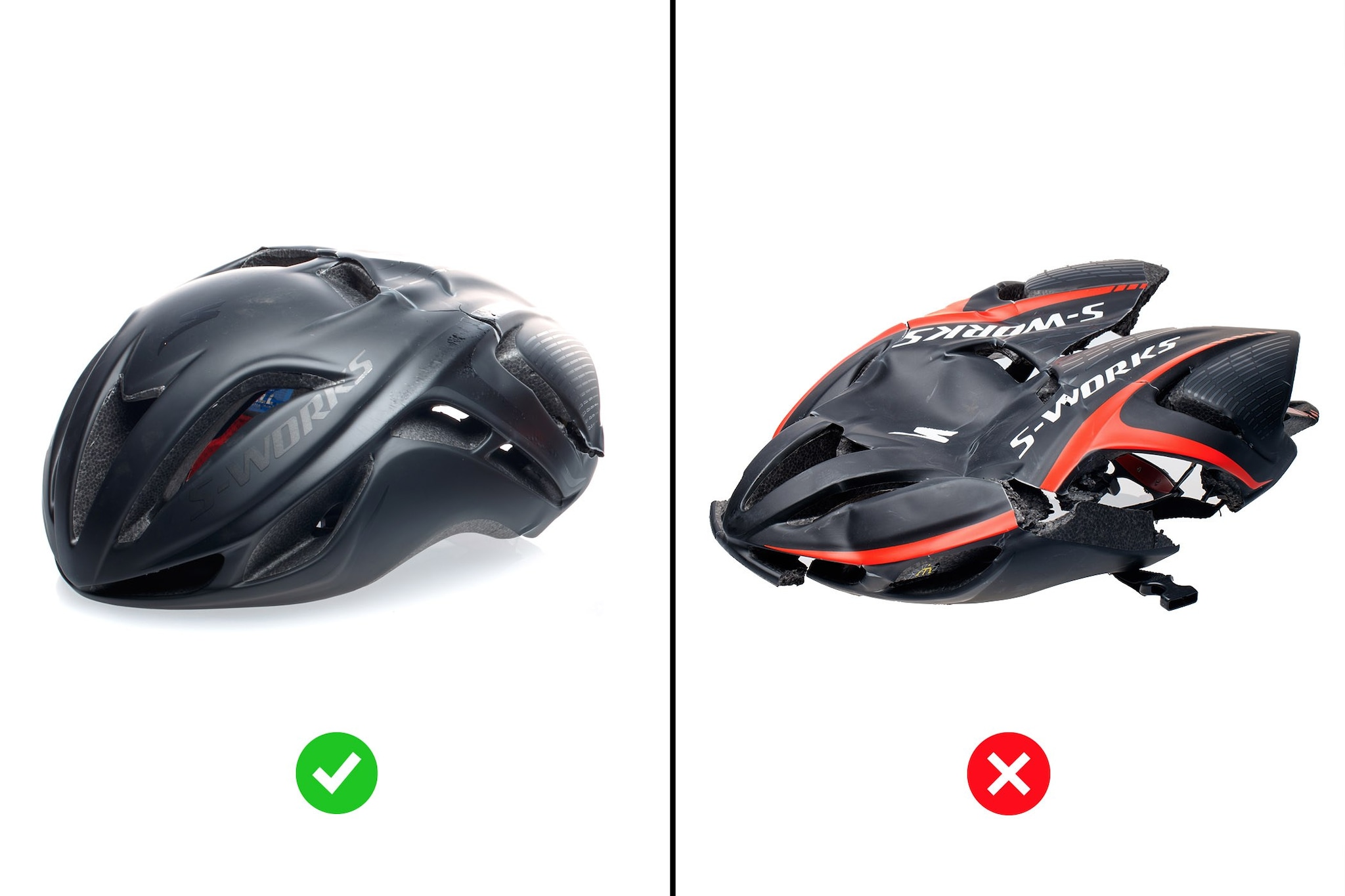 Namaakhelmen zijn een veiligheidsrisico, zo blijkt uit tests. Foto: Specialized
